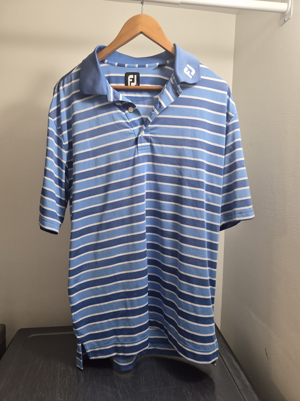 FootJoy Blue and White Striped Men’s Polo